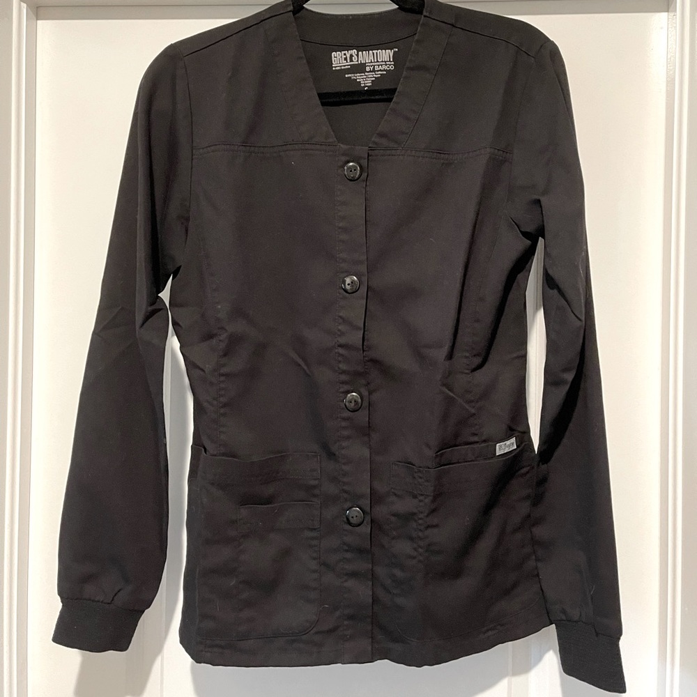 Grey’s Anatomy Black Scrub Jacket Size Small